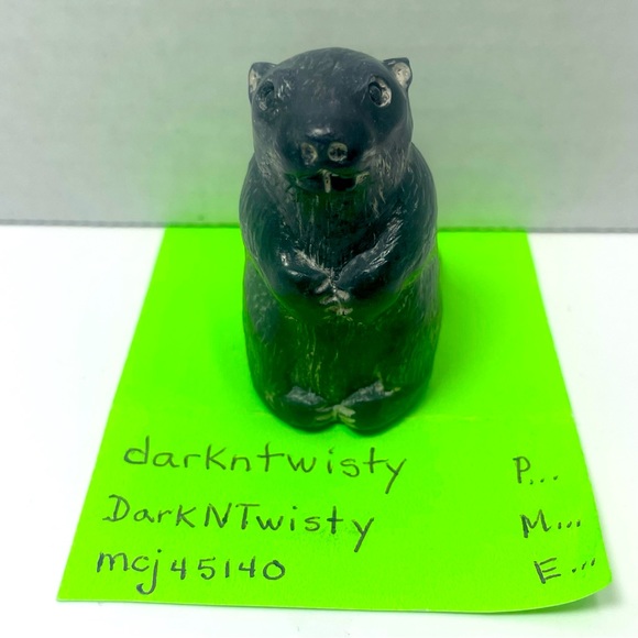 NWOT Vintage The Wolf Sculptures Canada Soapstone Beaver - Picture 2 of 16